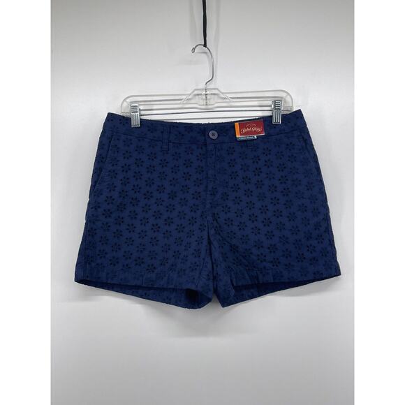 Faded Glory Navy Blue Eyelet Peppy Summer Festival Shorts Size 8 32” Waist NEW - Picture 2 of 8